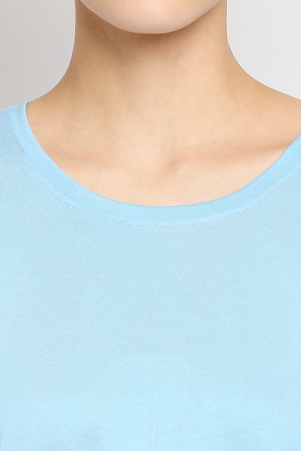 Autumn Hues Women Blue Cotton T-shirt