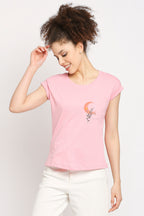 Autumn Hues Women Pink Extended Sleeves Cotton T-shirt