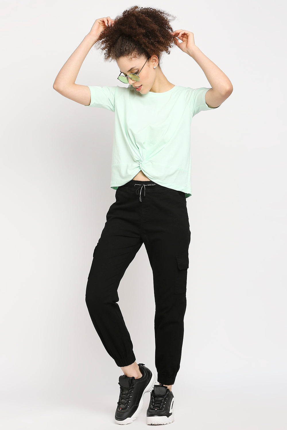 Autumn Hues Women Cotton Green T-shirt