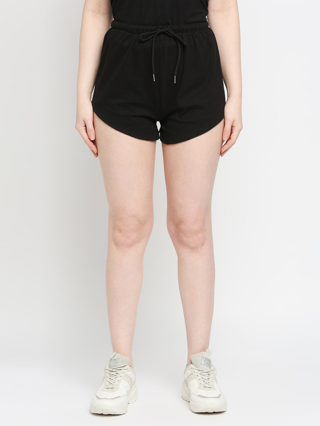 Autumn Hues Women Black Pure Cotton Shoulder Strap Top With Lace Detailing