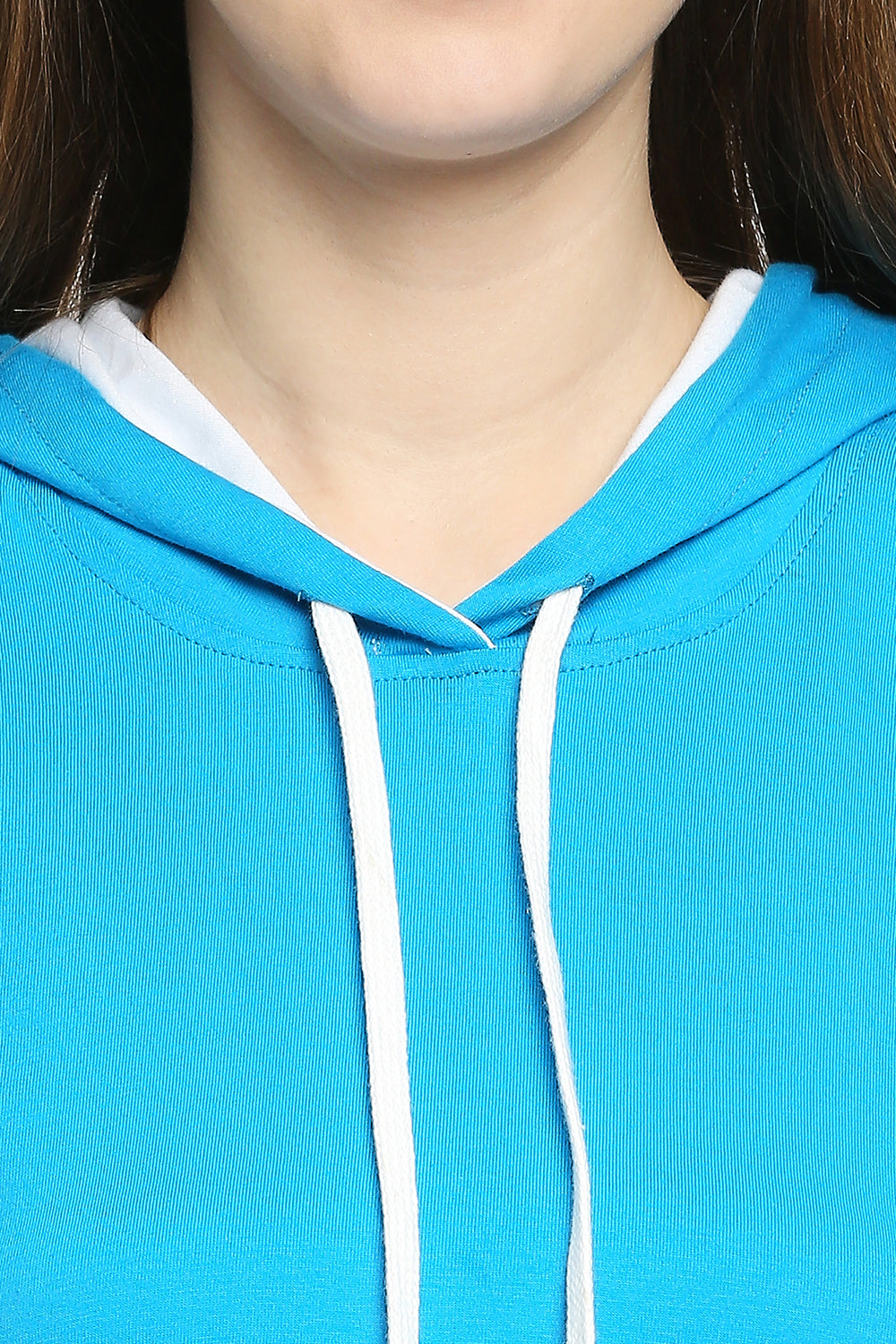 Autumn Hues Blue Hooded T-shirt Mini Dress