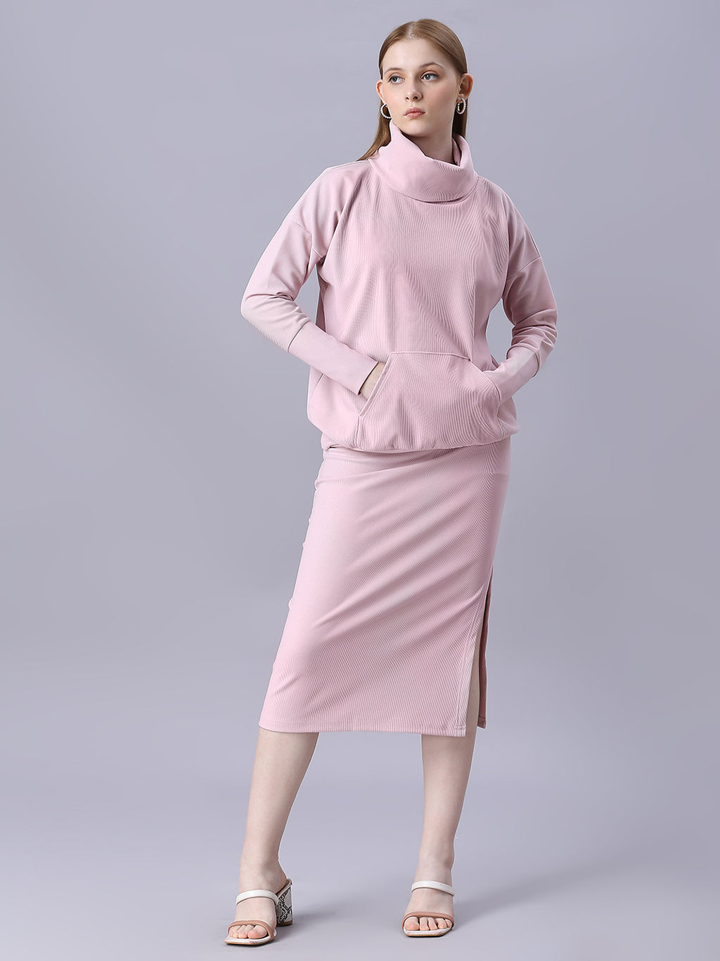 Autumn Hues Women Baby Pink Cord-Set