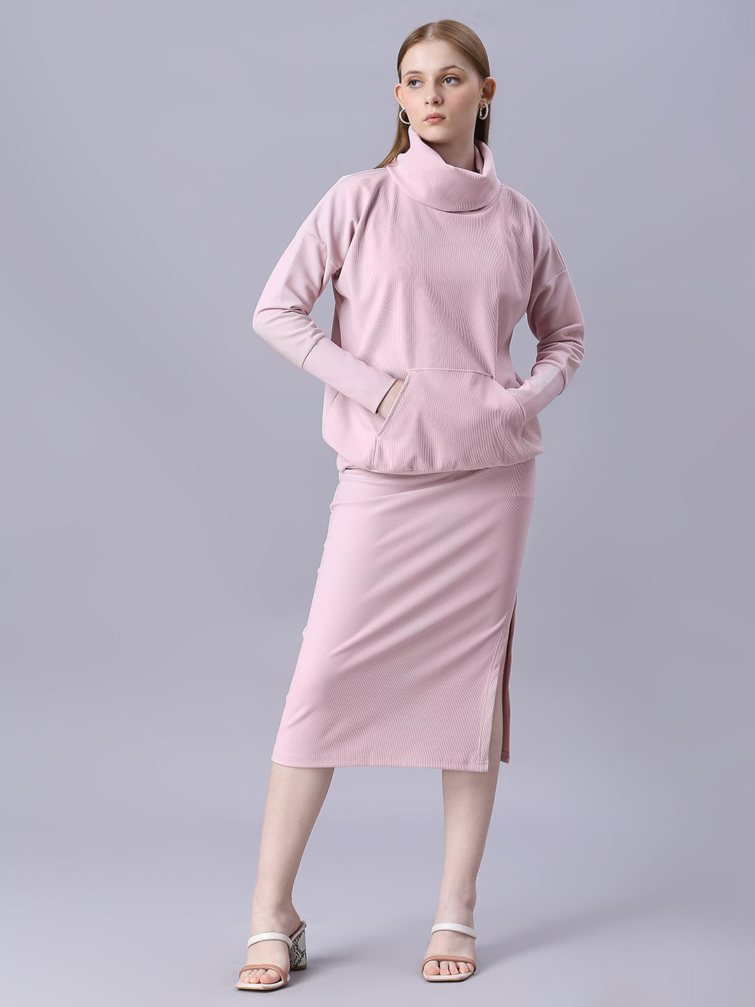 Autumn Hues Women Baby Pink Cord-Set