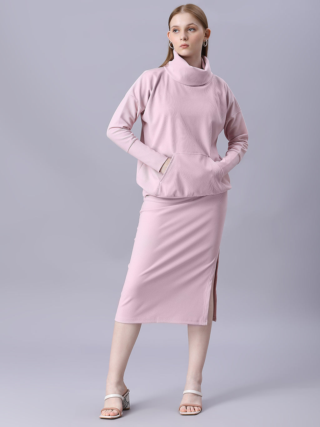 Autumn Hues Women Baby Pink Cord-Set