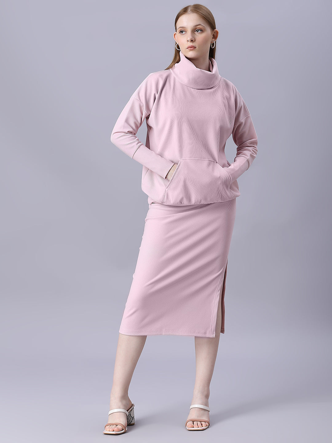 Autumn Hues Women Baby Pink Cord-Set