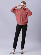 Autumn Hues Mauve oversized Top with turtle Neck