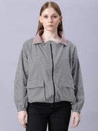 Autumn Hues Black and Pink Checks Reversable Jacket