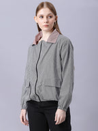 Autumn Hues Black and Pink Checks Reversable Jacket