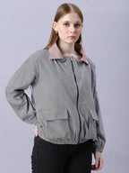 Autumn Hues Black and Pink Checks Reversable Jacket