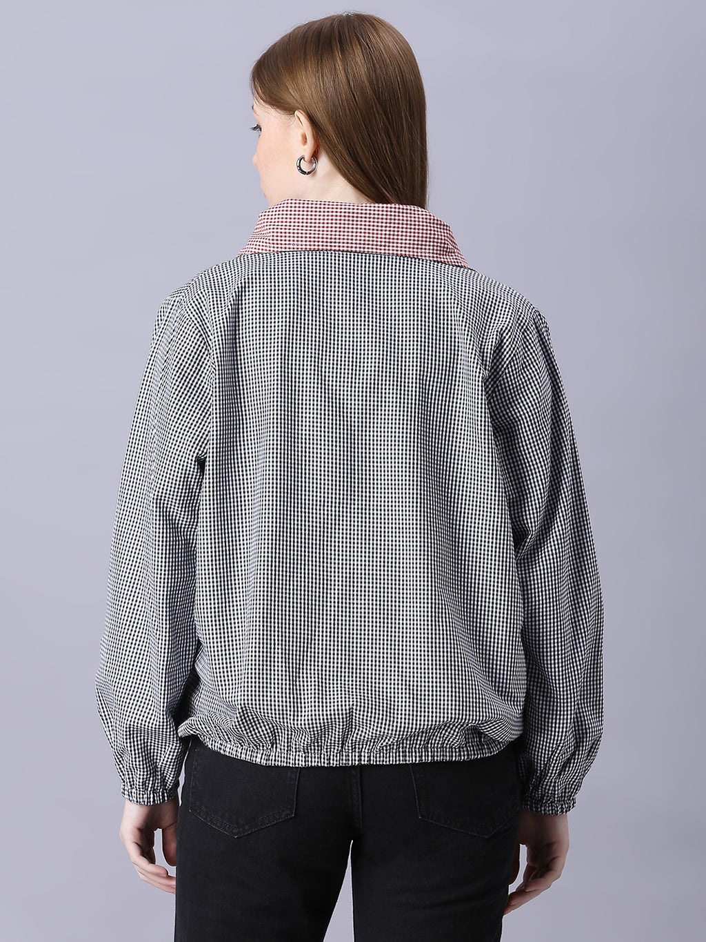 Autumn Hues Black and Pink Checks Reversable Jacket