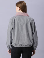 Autumn Hues Black and Pink Checks Reversable Jacket