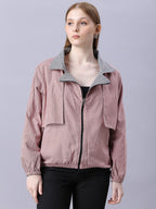 Autumn Hues Black and Pink Checks Reversable Jacket