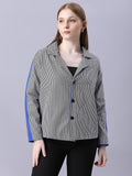 Autumn Hues Black and Blue Checks Reversable Jacket