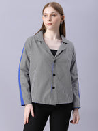 Autumn Hues Black and Blue Checks Reversable Jacket