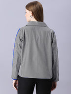 Autumn Hues Black and Blue Checks Reversable Jacket