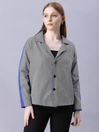 Autumn Hues Black and Blue Checks Reversable Jacket