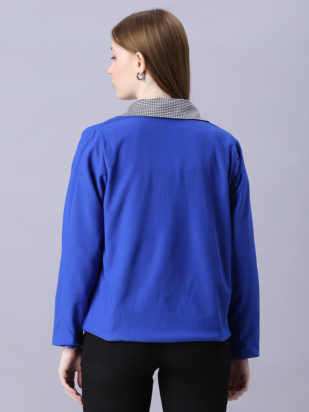 Autumn Hues Black and Blue Checks Reversable Jacket