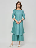 Cotton jacquard coord kurta and pants.