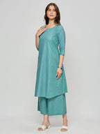 Cotton jacquard coord kurta and pants.