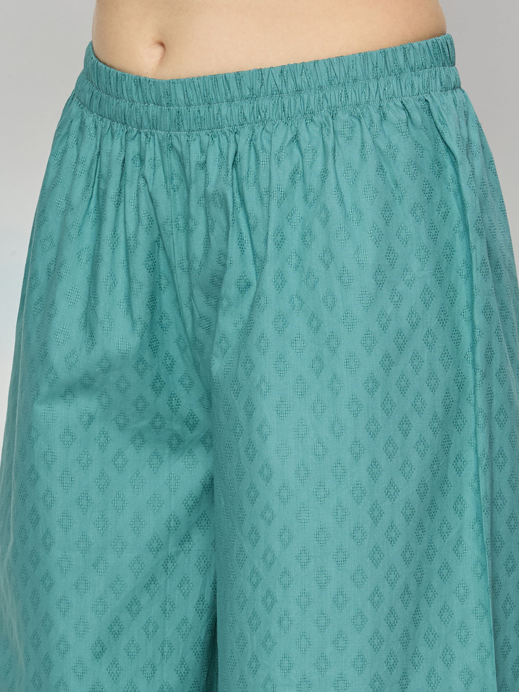 Cotton jacquard coord kurta and pants.