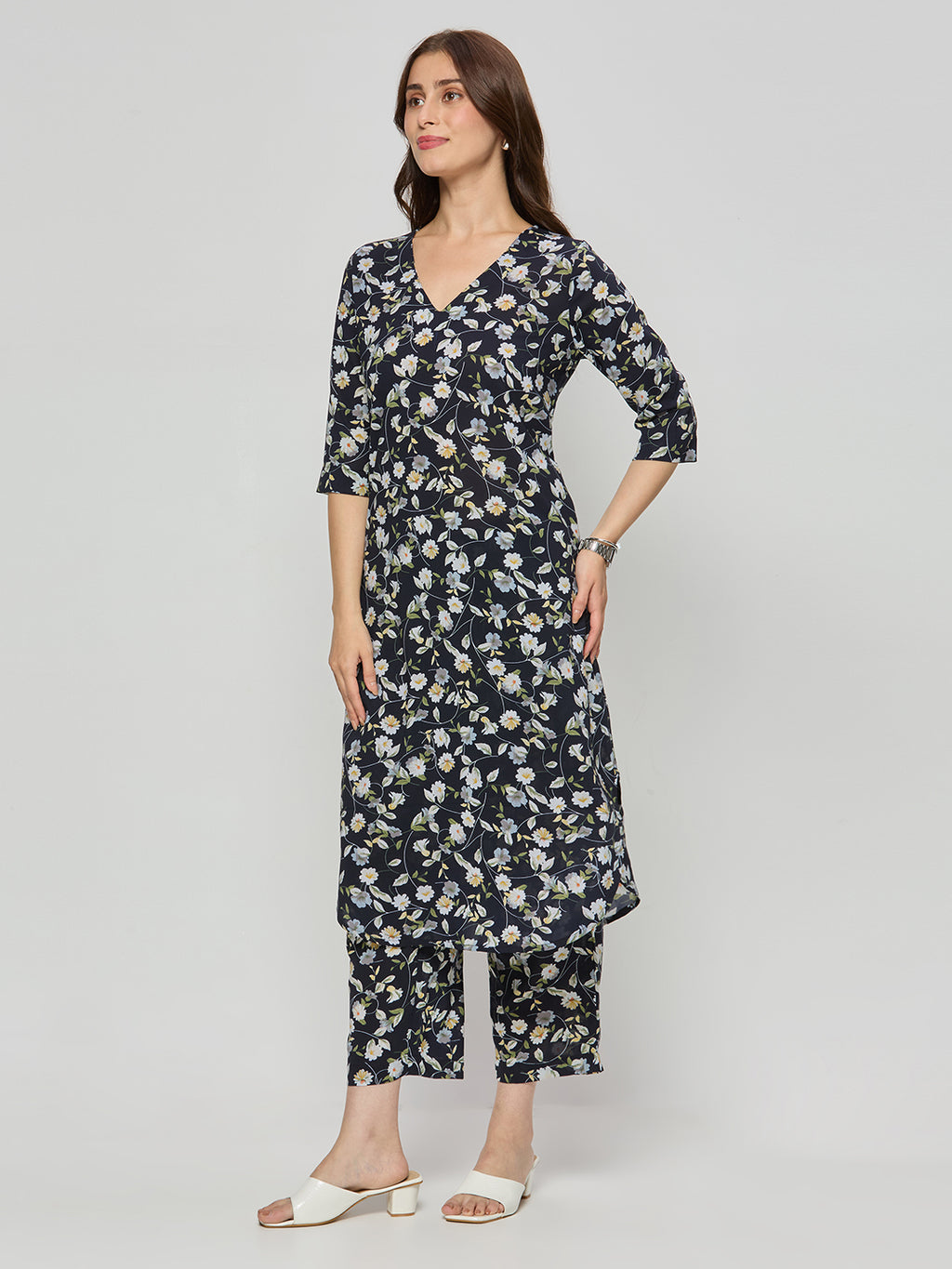 Georgette kurta and pants coord set