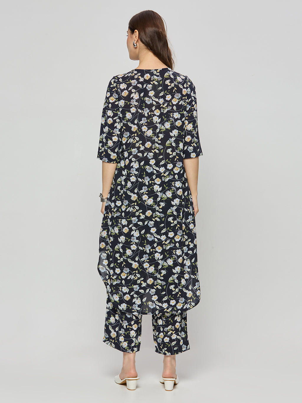 Georgette kurta and pants coord set