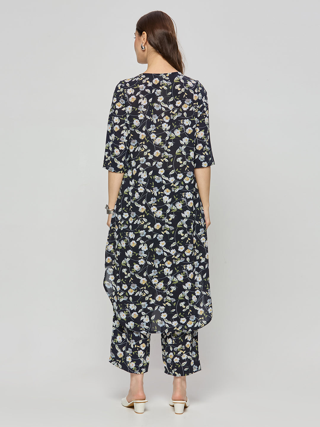 Georgette kurta and pants coord set
