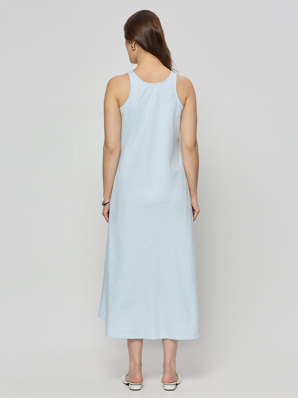 Cotton bias cut sleeveless dress