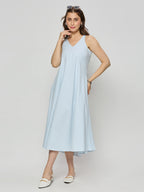 Cotton bias cut sleeveless dress