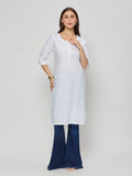 Cotton jacquard kurta