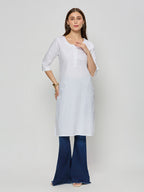 Cotton jacquard kurta