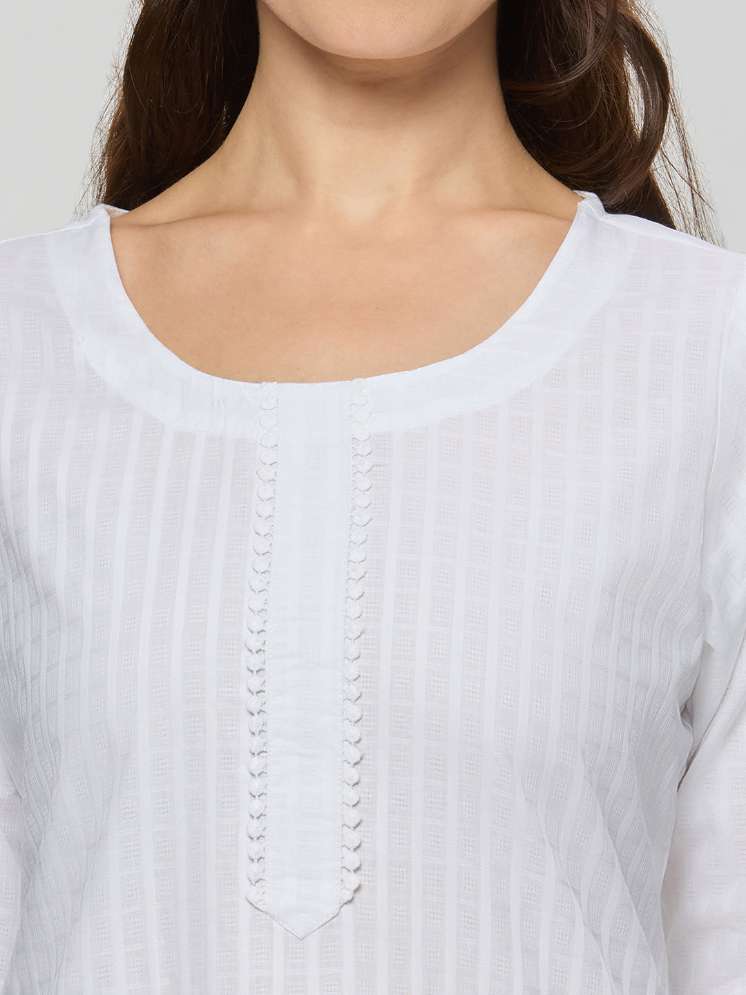 Cotton jacquard kurta