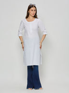 Cotton jacquard kurta