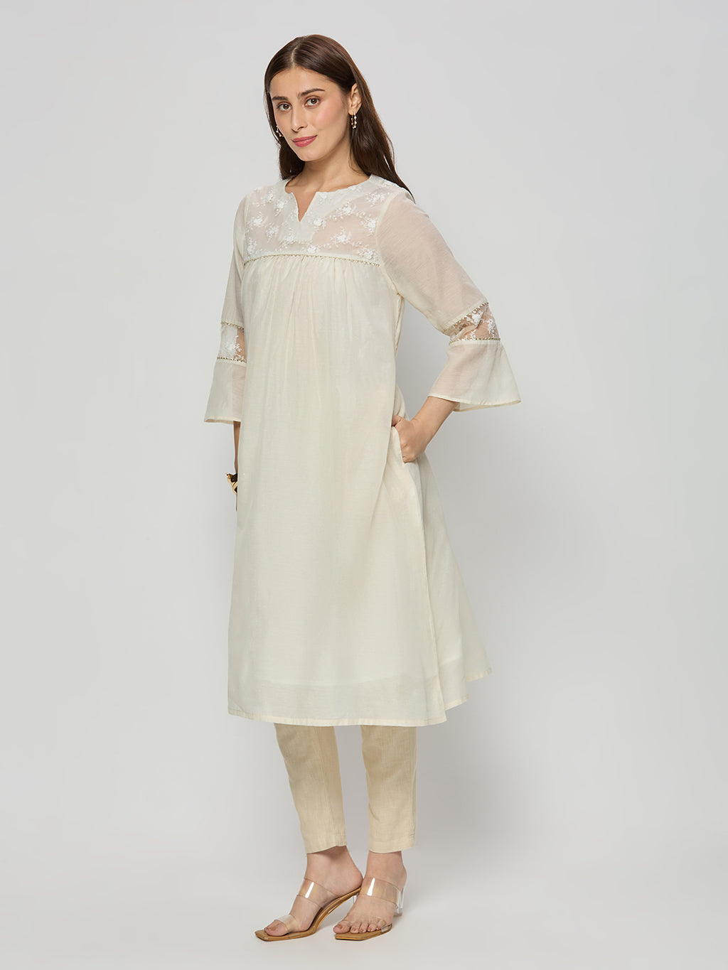 Chanderi kurta with lining