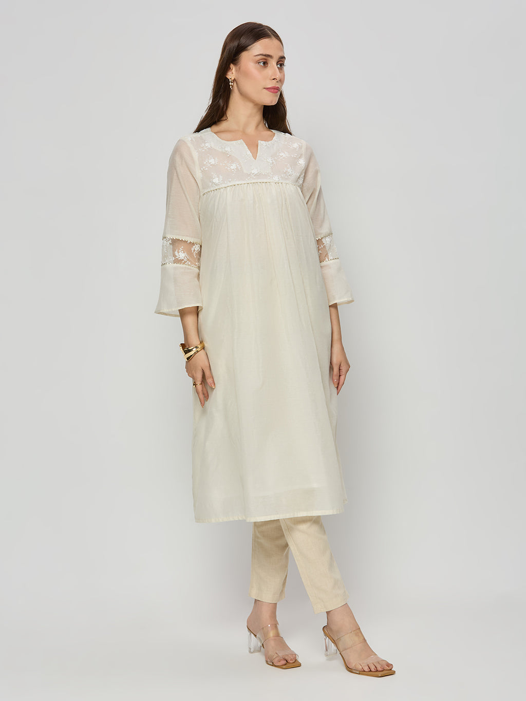Chanderi kurta with lining
