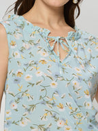 Georgette ruffle top  With ruffle details on the neck line.