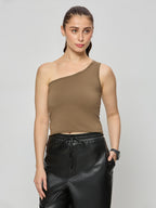 Cotton Lycra one shoulder top