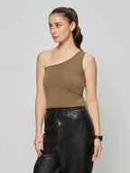 Cotton Lycra one shoulder top