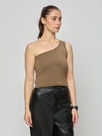 Cotton Lycra one shoulder top